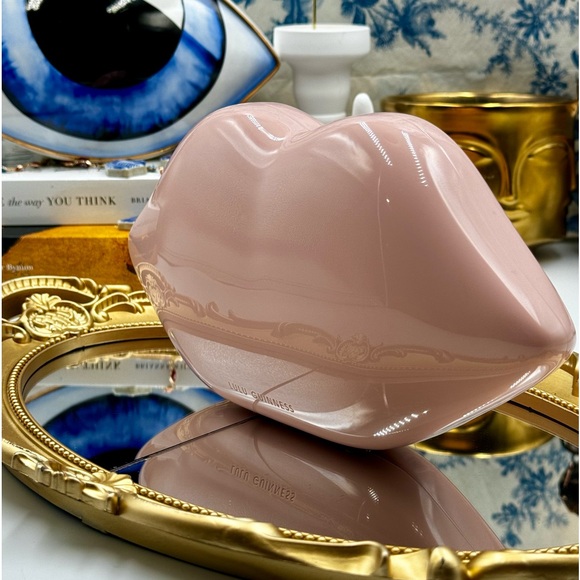 🆕 LULU GUINNESS 🧿 NWOT Iconic Lips Perspex Clutch - Blush Pink - Picture 4 of 16